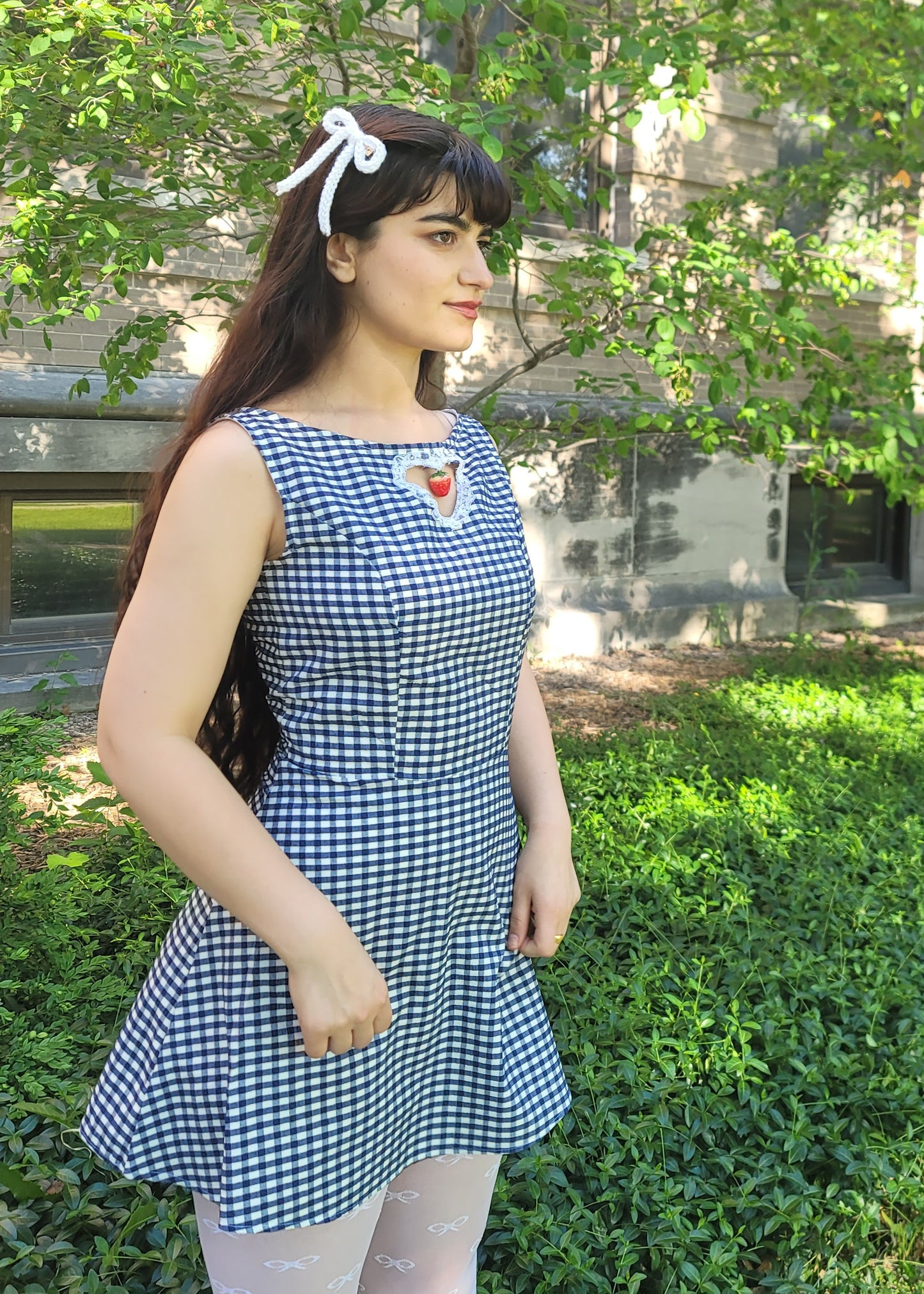 Gingham strawberry dress