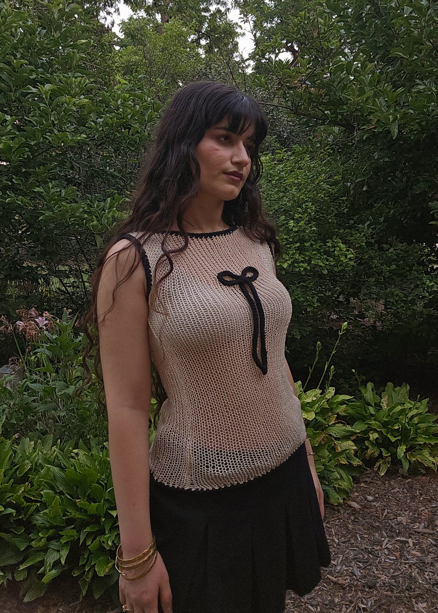 Black knit top