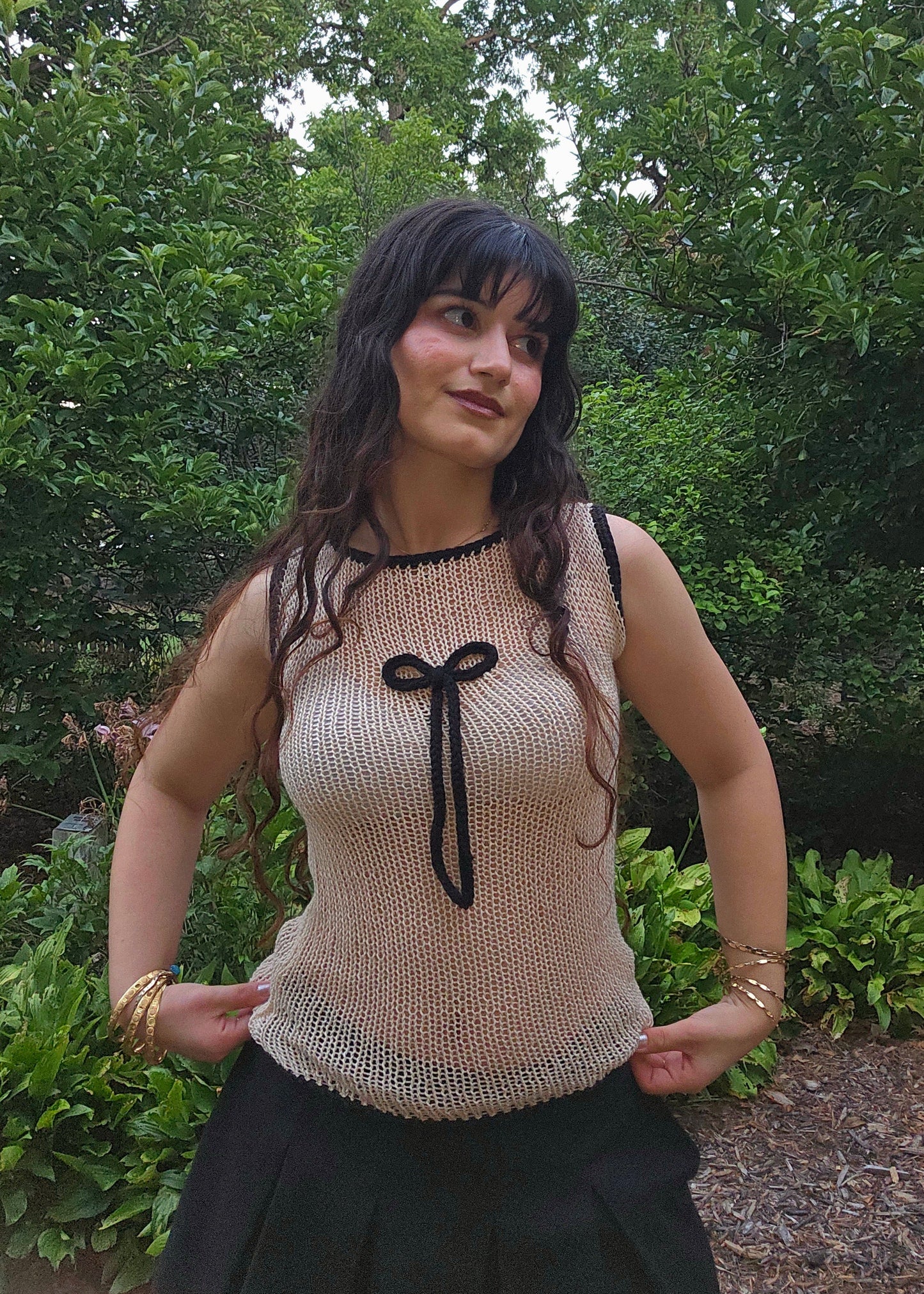 Black knit top