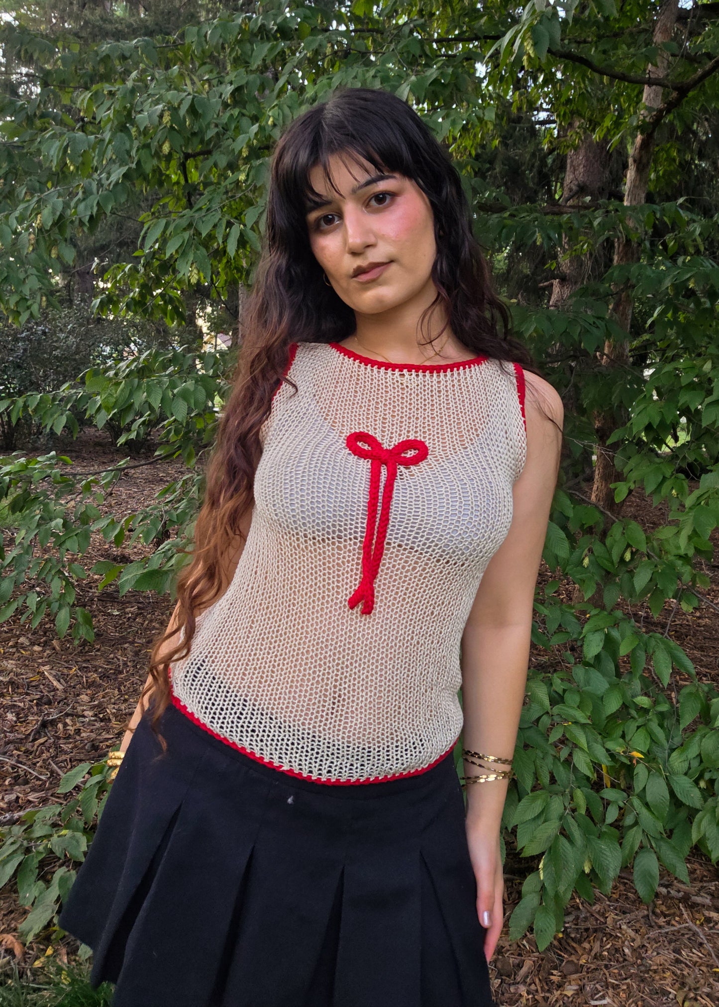 Red bow top